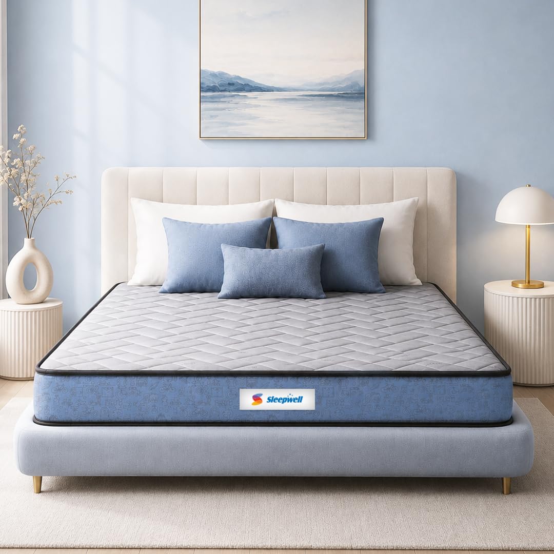 Sleepwell Ortho Pro Latex Mattress | Queen Size 84x66x6 Inch | 100% Pure Natural Latex Orthopedic Support | Pressure Relief | Cool Yarn Fabric | Neem Fresche Anti-Microbial | 10 Years Warranty