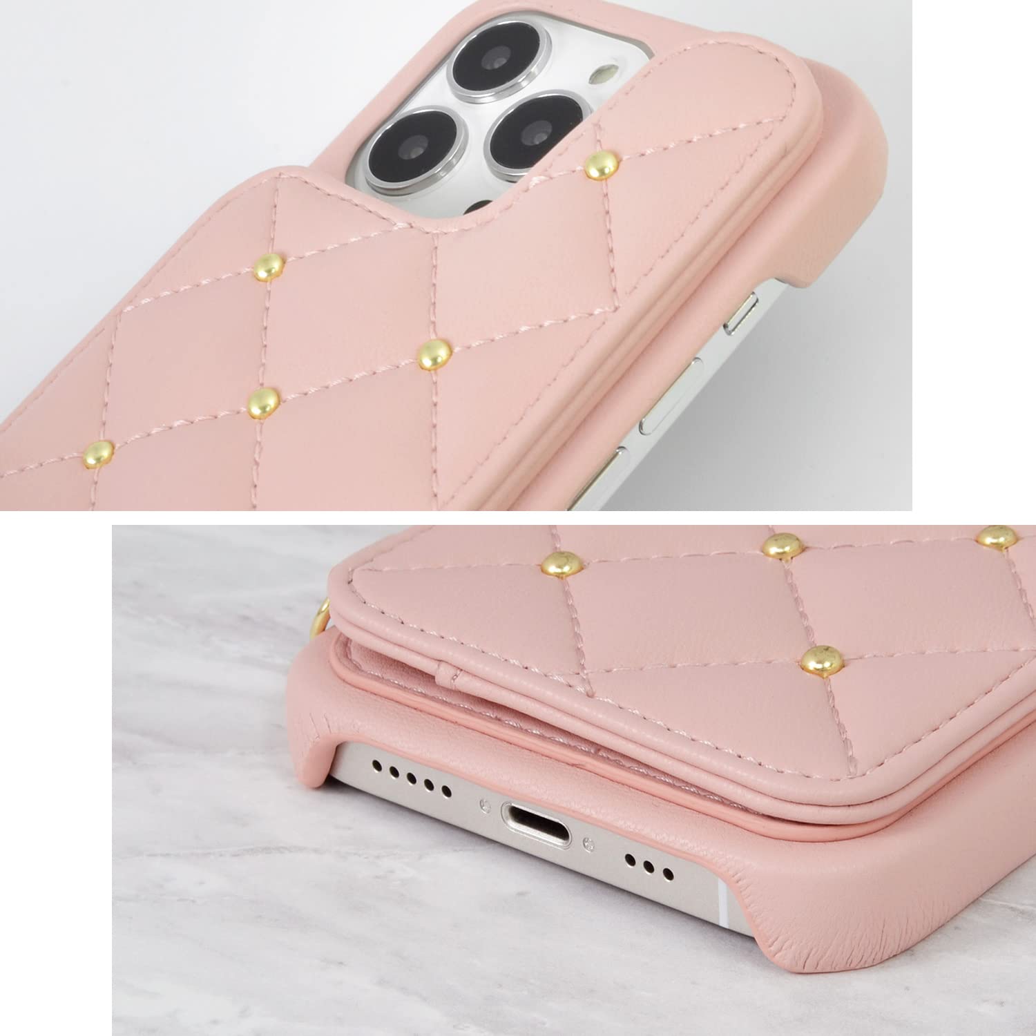 MONCLER iPhone14pro ケース キルティング羊革 リーフグリーン MONCLER iPhone14pro ケース キルティング羊革 リーフグリーン 【公式