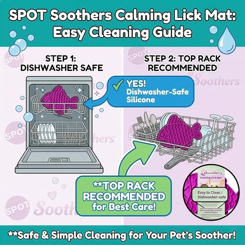 Image of SPOT Soothers Fish Lick Mat - 9.75in Slow Feeder & Calming Mat for Cats, Kittens, Medium & Large Dogs and Puppies, Food-Grade Rubber, Dishwasher Safe, Anxiety & Boredom Relief