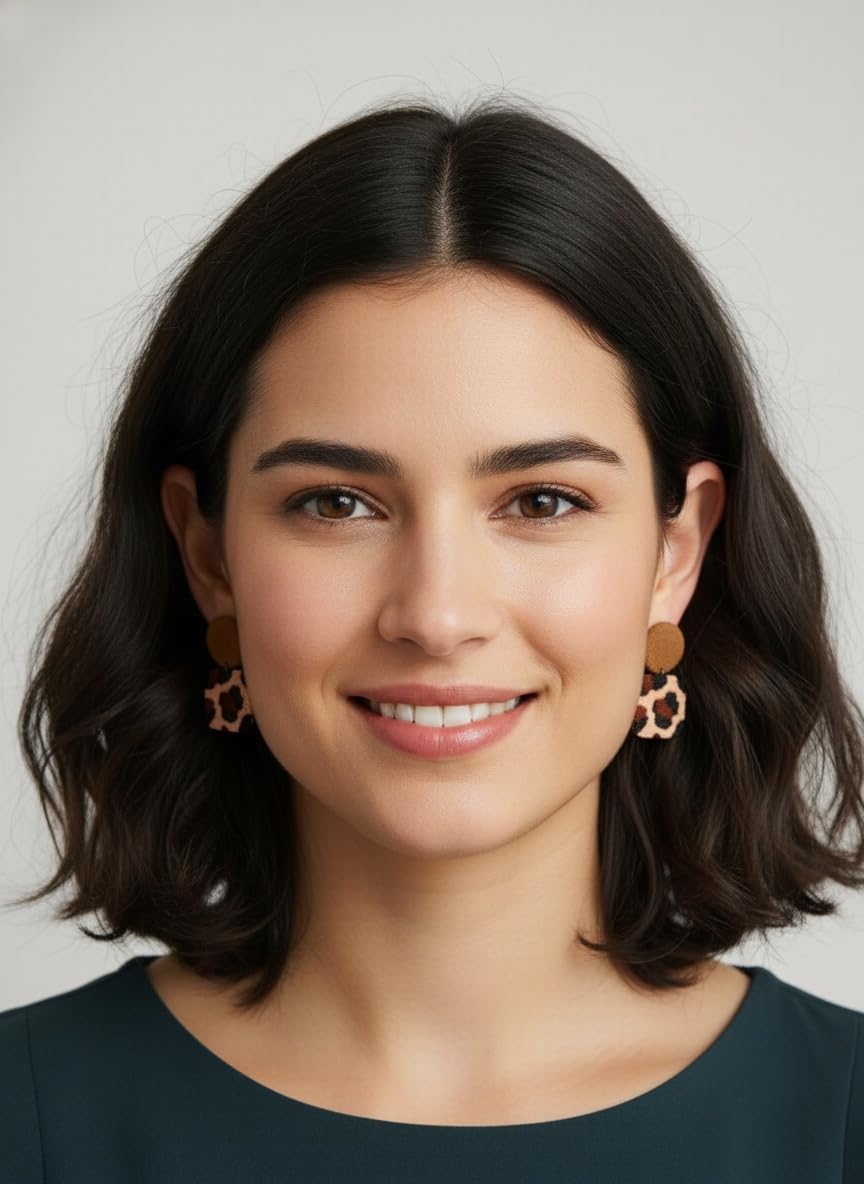 Leopard Earrings For Women Trendy Big Acrylic Clay Fashion Cheetah Print Accessories - Image 7