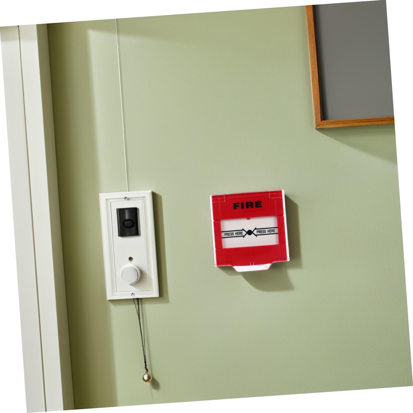 SHINEOFI Botón de Alarma de Emergencia contra Incendios Rojo de Plástico, Diseño de Respuesta Rápida y Compatible Sistemas para Espacios Privados y Públicos, Paquete de 2 Piezas