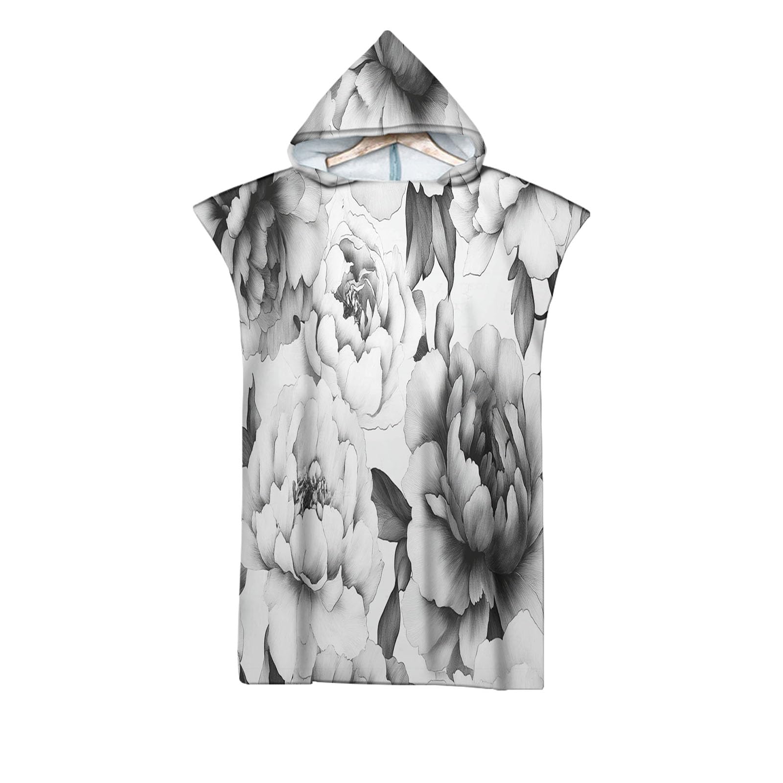 Peignoir à langer pivoine grise en microfibre à séchage rapide
