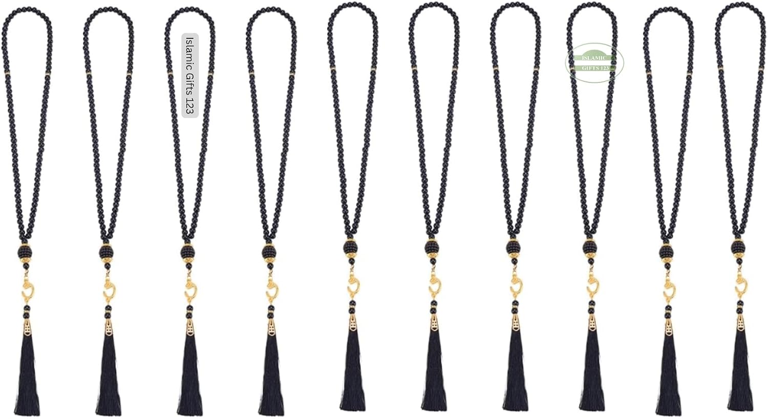[20 Pack] Muslim Prayer Beads Islamic Prayer Beads 99 Tasbeeh Counter misbaha Islamic Favors Islamic Wedding Favors Rosery Fast Delivery-Free ORGANAZA Favor Bags-(Black)