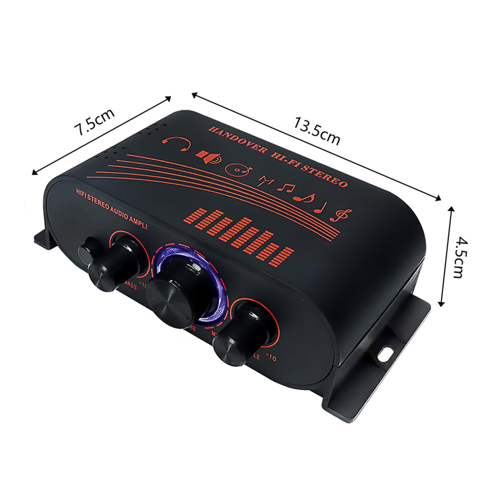 Necvior AK170 Mini Amplifier 12VDC Stereo HiFi Amplifier for Speaker PC Car Vehicle, 2 Channels, 10 Watts