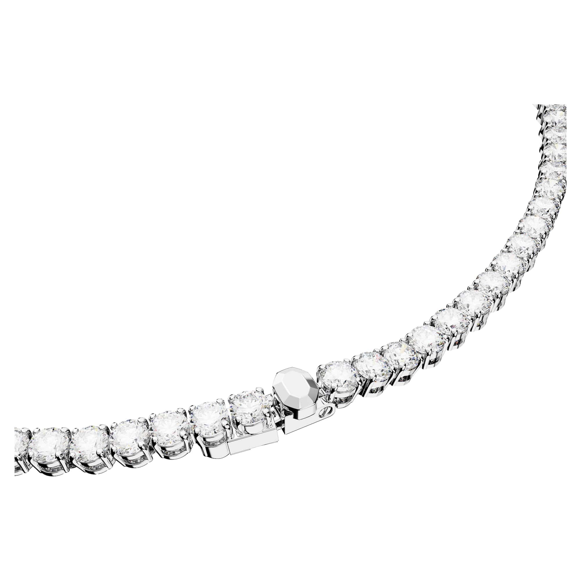 Swarovski Naszyjnik Matrix Tennis, Szlif okrągły, Biały, Powłoka z rodu