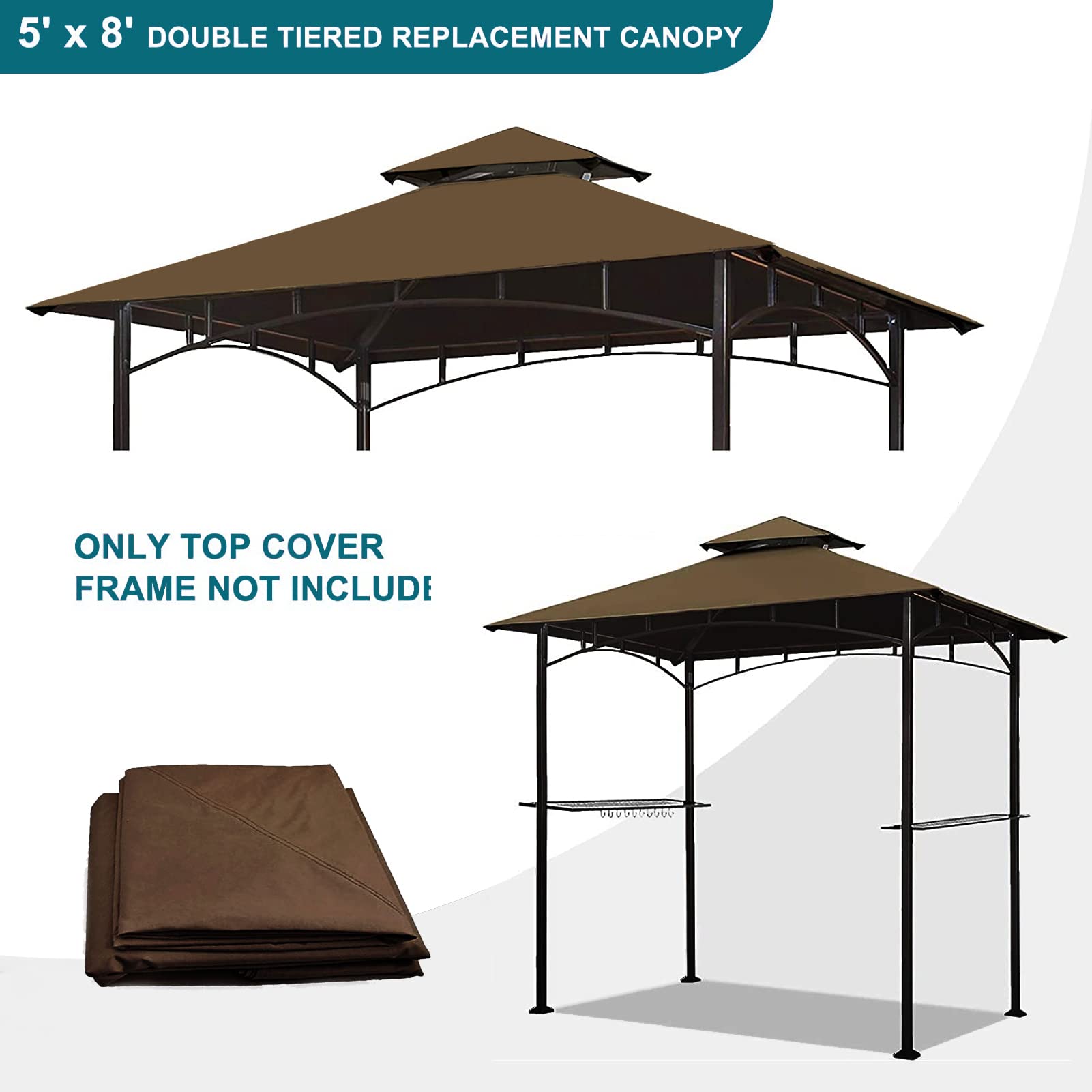 Snapklik.com : Grill Gazebo Replacement Canopy Top - Wonwon 5x8 Gazebo