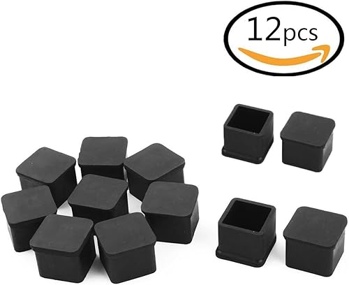 Miniatura 7 de 1 pulgada x 1 pulgada pies cuadrados de goma para muebles, mesa, silla, patas de pies, protectores de suelo para patas de silla, protector de piso