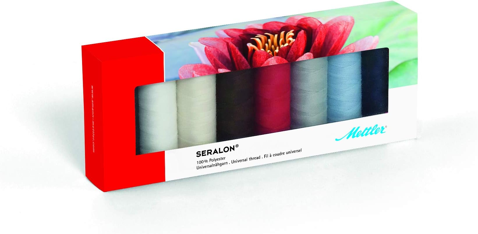 Mettler Seralon 8 Kit Sewing Thread Set: Universal Thread for Sewing or Embroidery - 100% Polyester - SE8 Kit - 200 m per Roll
