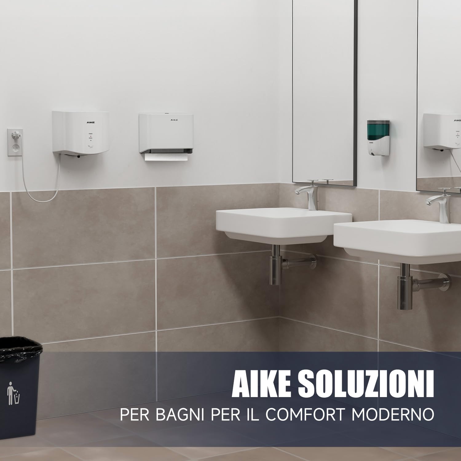 AIKE Dispenser Carta Asciugamani da Parete,per Z-Fold Carta Piegata di Dimensioni 25,3 x 8 cm o Inferiori,Può Contenere 200 Fogli