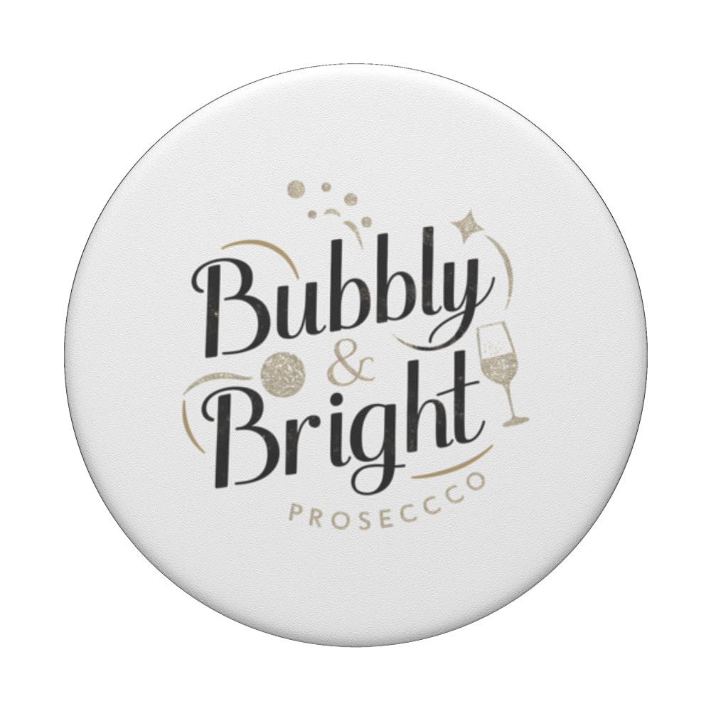 Bubbly And Bright Prosecco Celebration PopSockets Swappable PopGrip, Black - Image 3