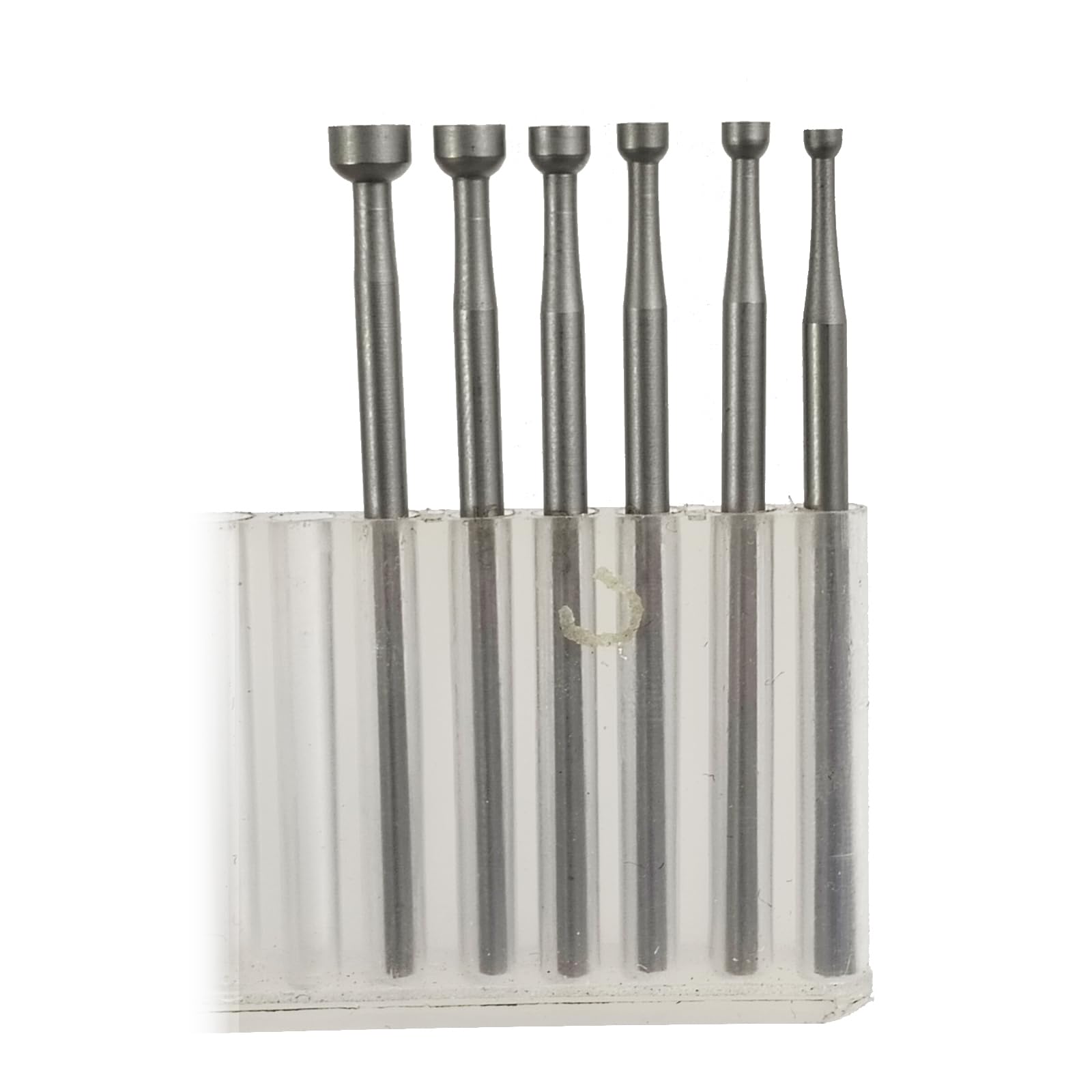 Luo ke 1.8mm - 4mm Round Cup Burr 3/32'' Shank Cup Burs Jewelry Wire Rounding Bits Wire End Rounder for Rotary Tools (Pack of 6)