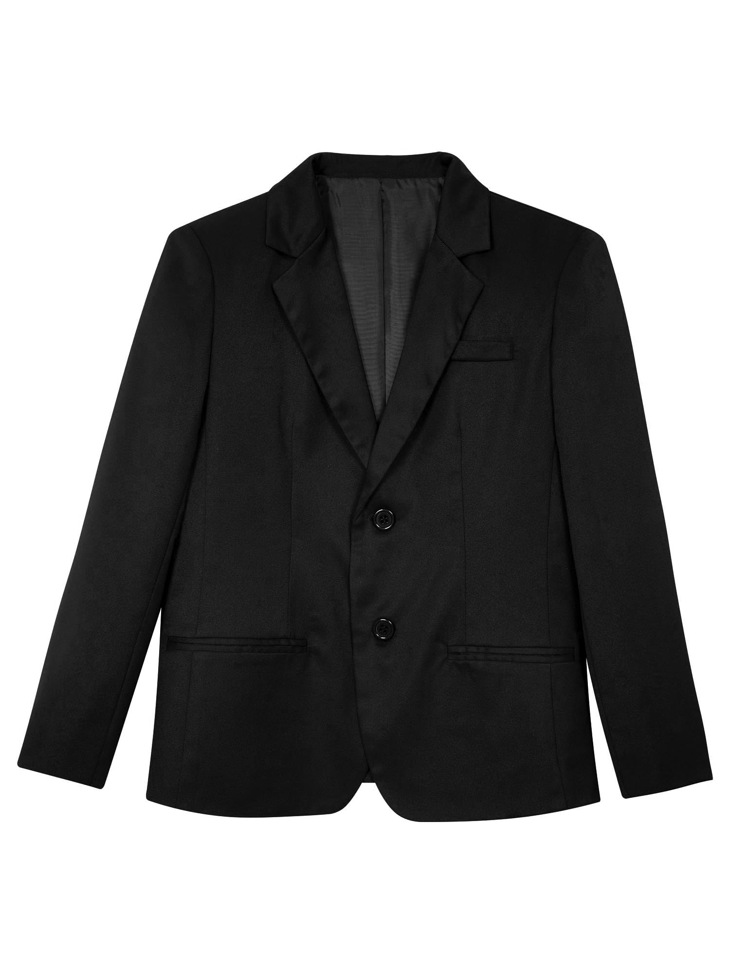 YiZYiF Vestes Smoking Enfants Garçons Blazer Gentleman Deux Bouton Manches Longues Blouse de Soirée Mariage Cérémonie Chemise Anniversaire Fête 3-14 Ans