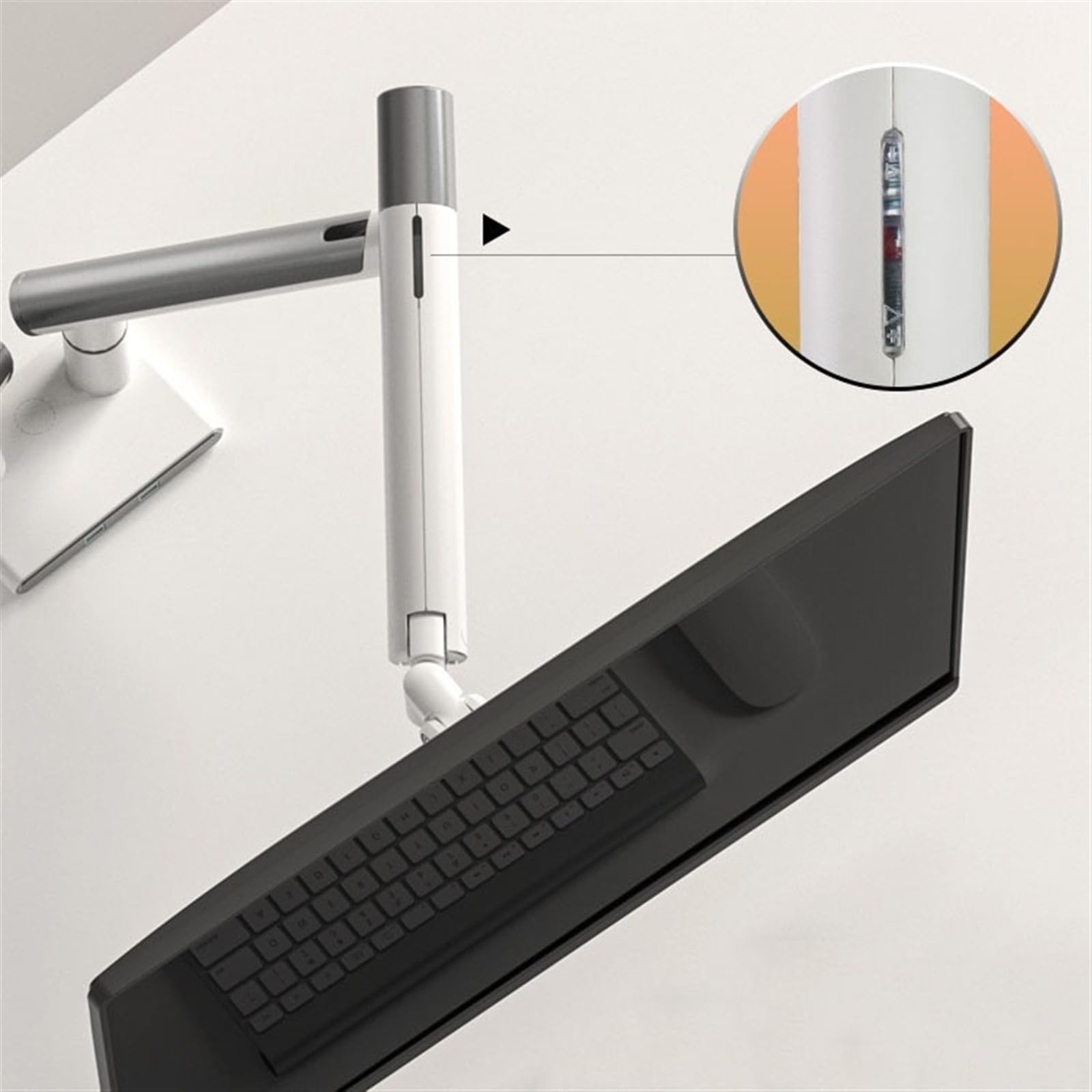 Ramię monitora 43.2-81.3 cm podwójne ramię do montażu monitora, regulacja wysokości, mechaniczna sprężyna, podwójny stojak na monitor z 2 portami USB, podwójny uchwyt na biurko do