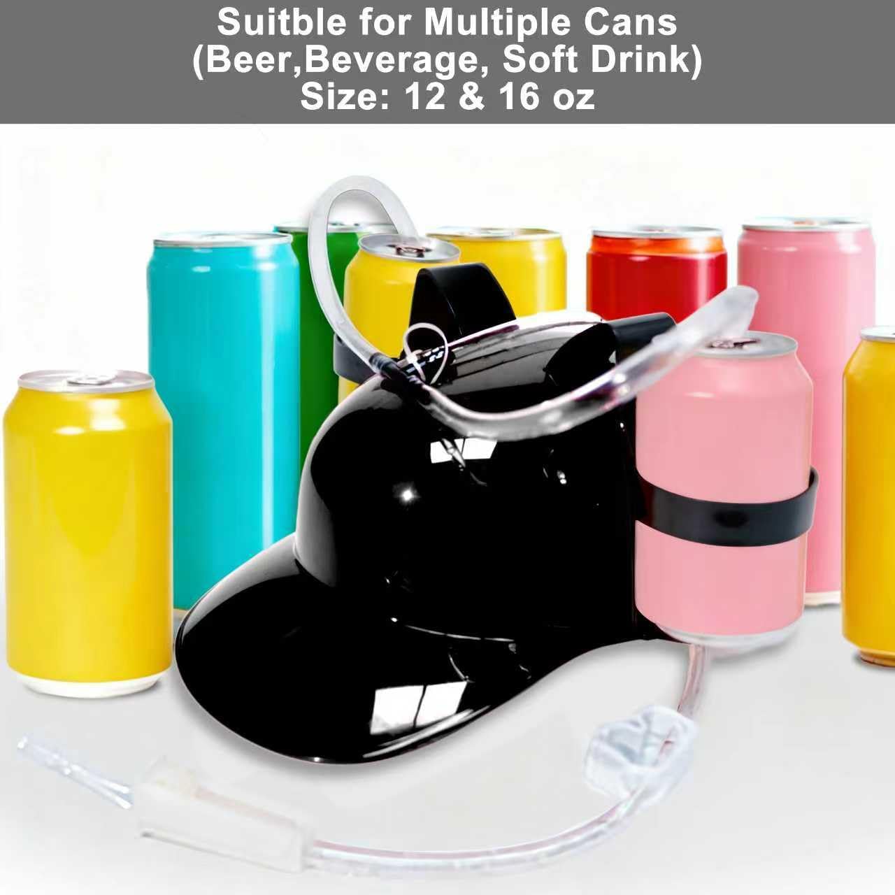 Beer Hat,Funny Hat for Drinking Soda,Beer Helmet,Drinking Accessories Gifts for Man