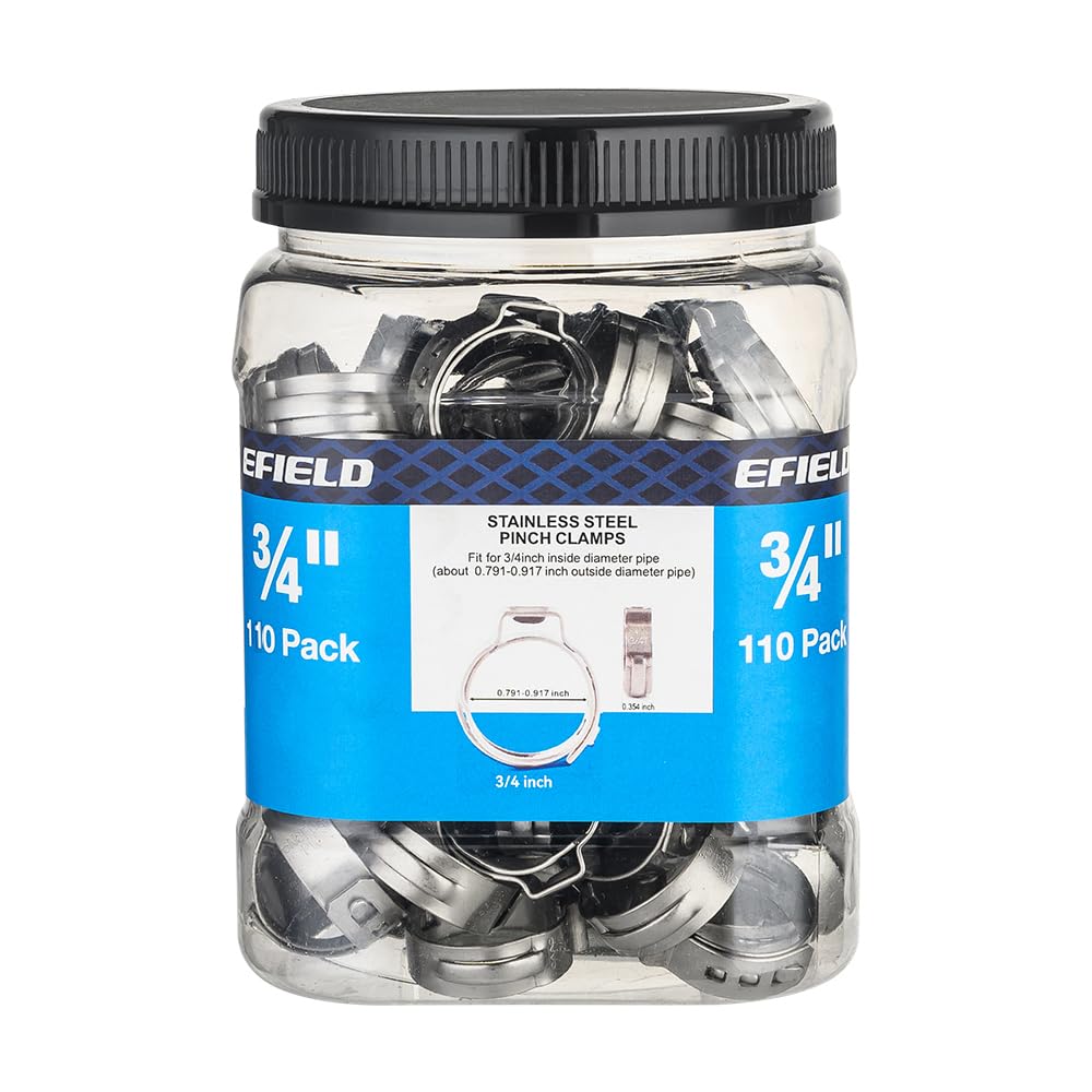 110Pcs EFIELD 3/4-inch Stainless Steel Pex Cinch Clamp Rings(CLAMP018-110)