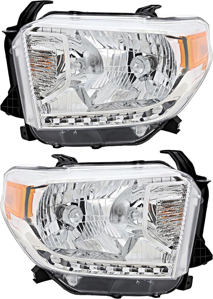 Compatible with Toyota Tundra SR/SR5/Limited Headlights Lamps Set 2014 2015 2016 2017 Halogen Driver and Passenger Side