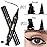 evpct 2Pcs Black Eyeliner and Wing Stamp Set Big Small Winged Eyeliners Stamps Cat Eye Liner Stamp Stencils Tool for Women All Eye Shapes Waterproof delineador de ojos a prueba de agua contra el agua
