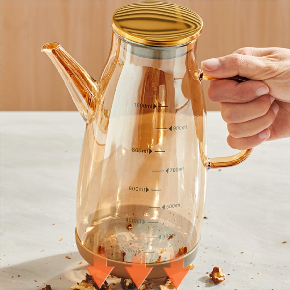 Dispenser per Salsa di Soia Contenitore For Olio In Vetro For Uso Domestico Da Cucina, For Salsa Di Soia, Aceto, Bottiglia For Condimenti, Set Da 2 Pezzi Contenitore Dell'olio