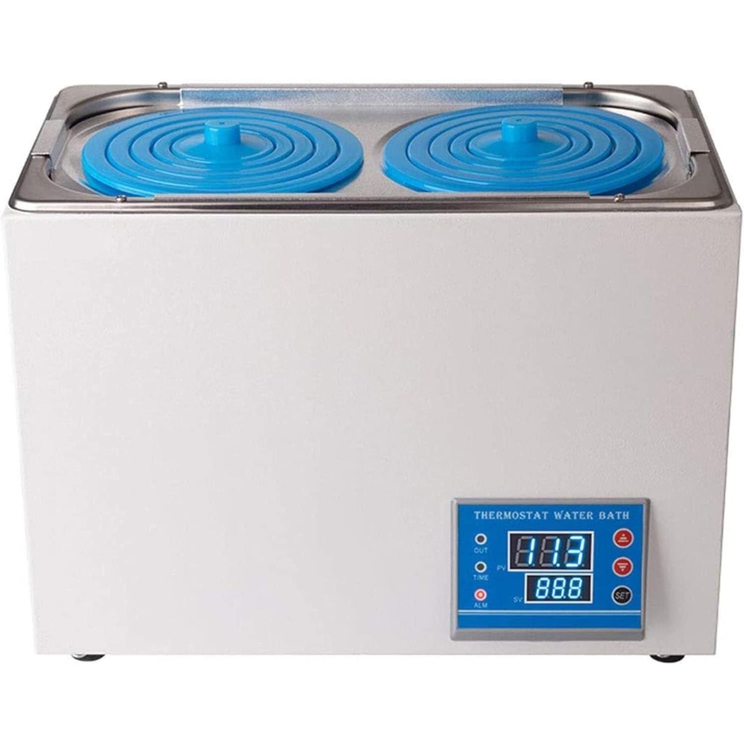 Baño María termostático de Laboratorio con calefacción eléctrica, Tanque Interior de Acero Inoxidable de 7 l, baño María Digital de 2 Orificios, para experimentos químicos y biológicos, 600 W