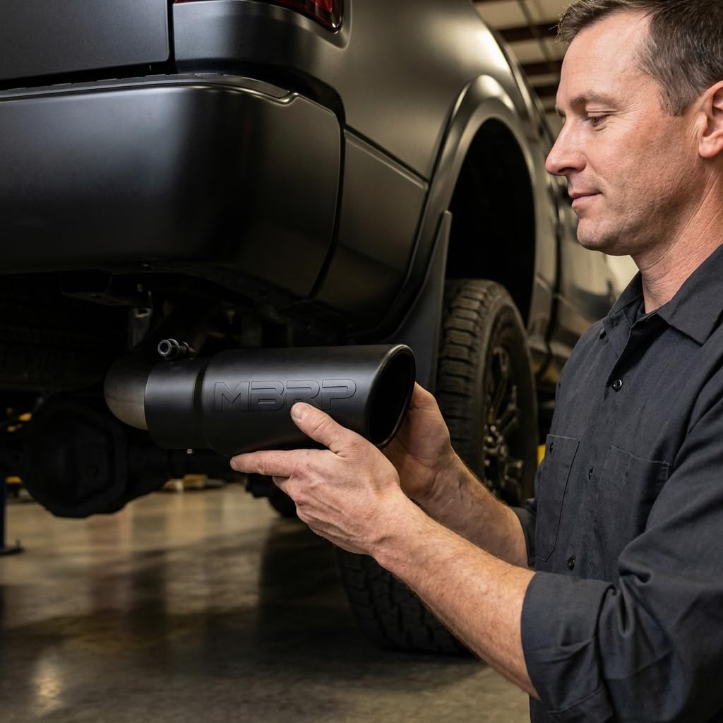 MBRP T5115BLK 3.5" O.D. Angled Rolled End Exhaust Tip (Black Coated)