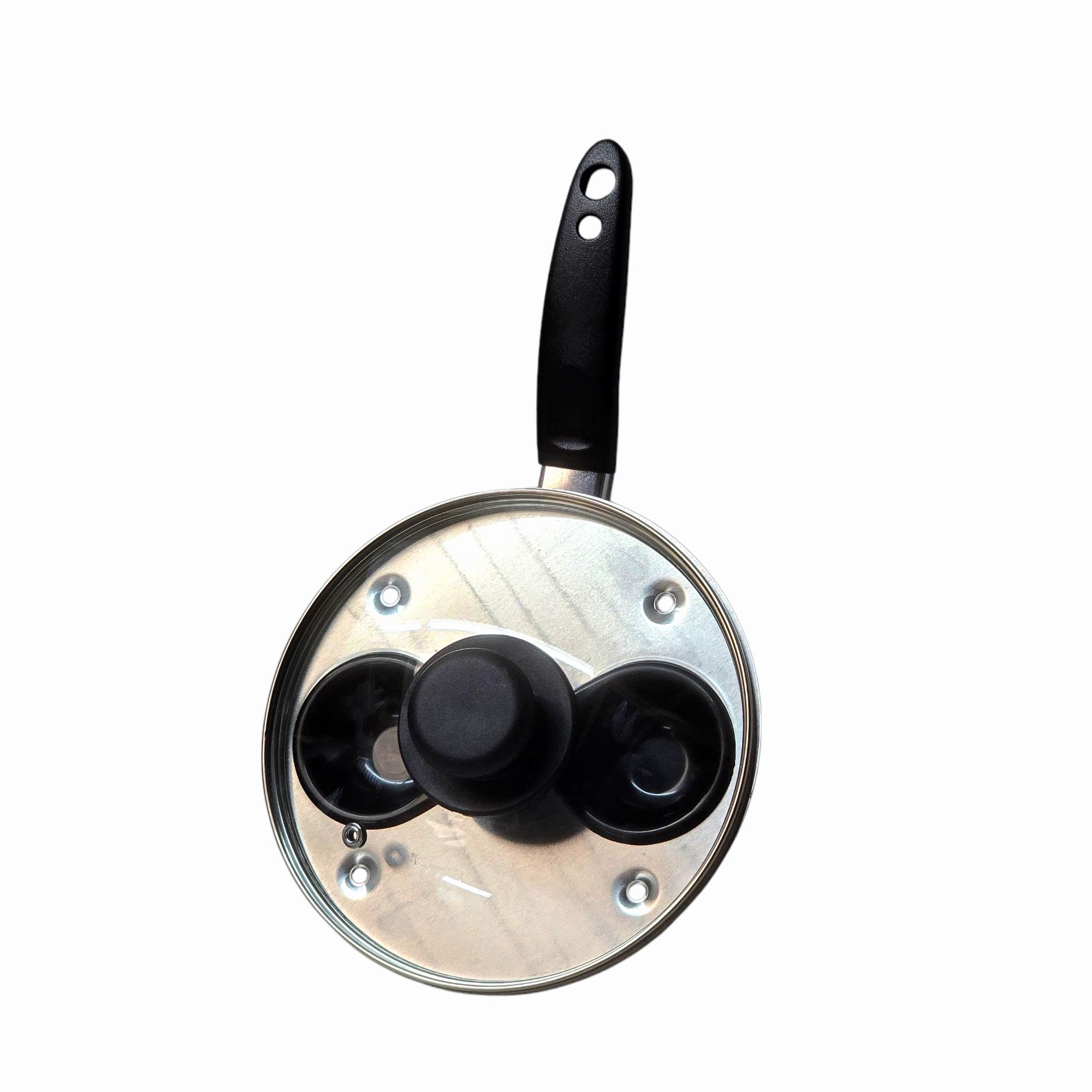 20cm / 8" Non-Stick Aluminium Traditional Egg Poacher, 2 Cup, with Glass Lid thumbnail 3