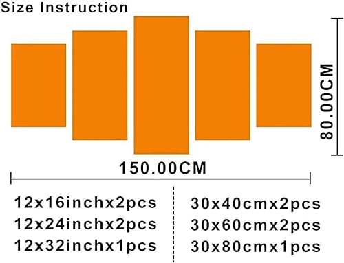 Miniatura 4 de 5 piezas de arte de pared en lienzo para sala de estar, bosque en noche estrellada, hermoso inicio, cielo, naturaleza, paisaje, pintura HD para