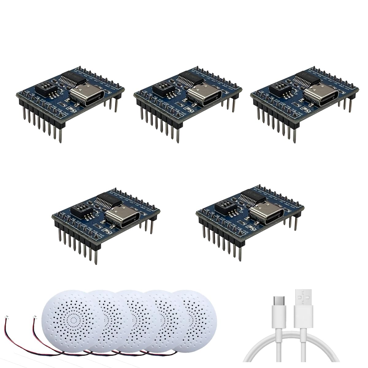 XLW Voice Playback Module,16M Sound Board MP3 Music Player with Speaker,DC3.6-5.2V,USB Downloadable 10 IO Trigger Serial Port Control for Voice Prompts, Broadcast Device Factory, Xmas DIY-5 Pack+Horn-image-36