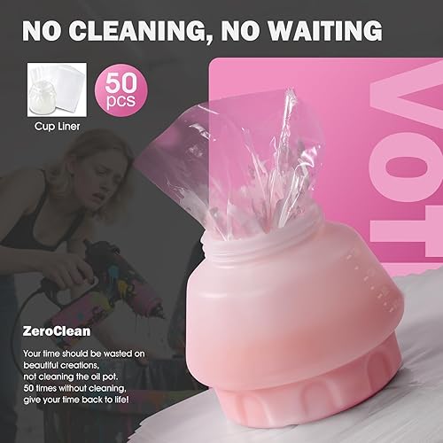 Miniatura 5 de Pulverizador de pintura con 50 revestimientos desechables para vasos y repuesto de doble pistola, pulverizador eléctrico HVLP para pintura de casas