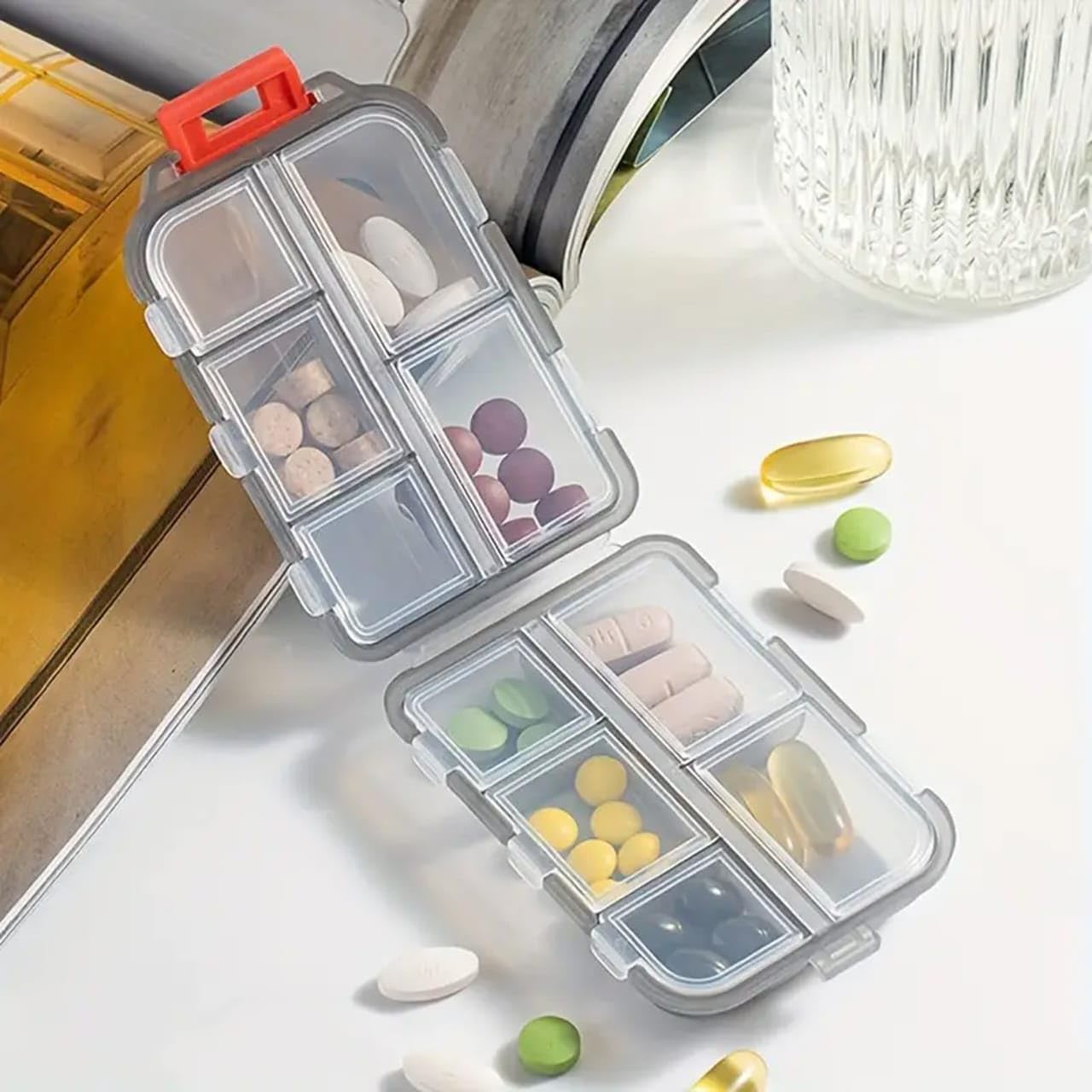 Pill Medicine Organizer Storage Box with 5 Compartments - Moisture Proof, Made of Food Grade Cereal Fiber, BPA free Wheat Straw Material, Ideal for Travel, Pocket, Purse, Daily Pill Case, Portable Medicine Vitamin Holder Container-picture-10