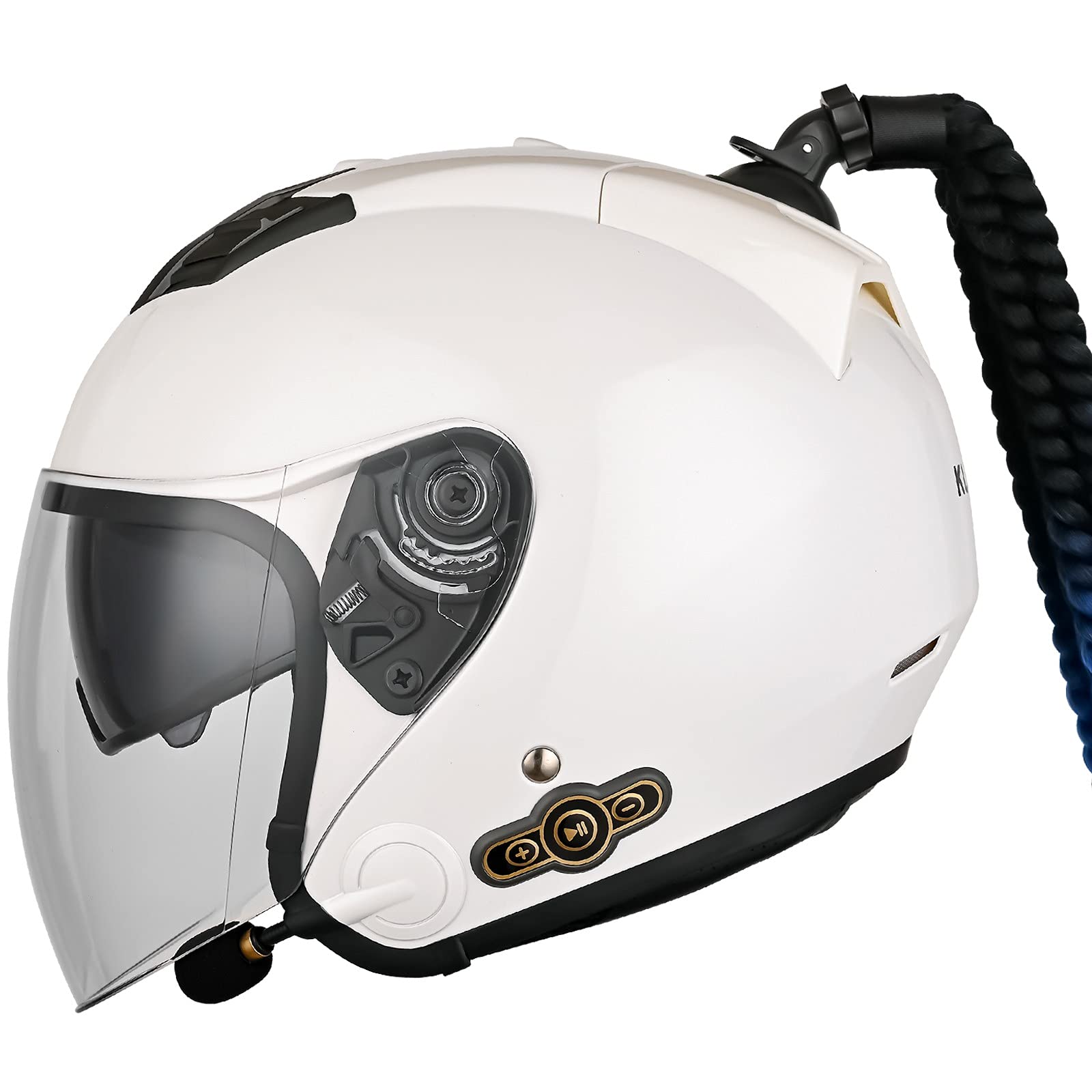 RUANLOV Casco Moto Jet,3/4 Mezzo Casco Moto con Visiera Parasole,Omologato ECE 22-05 Vintage Casco Moto Scooter Chopper Skateboard Ciclismo Gioventù Uomo Donna Casco (E XXL=63