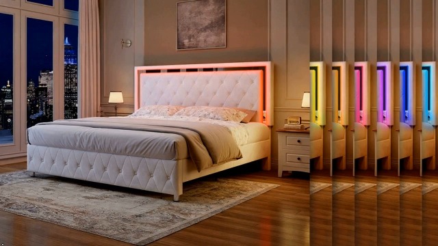 Amazon.com: Jocisland Full Bed Frame with LED Lights