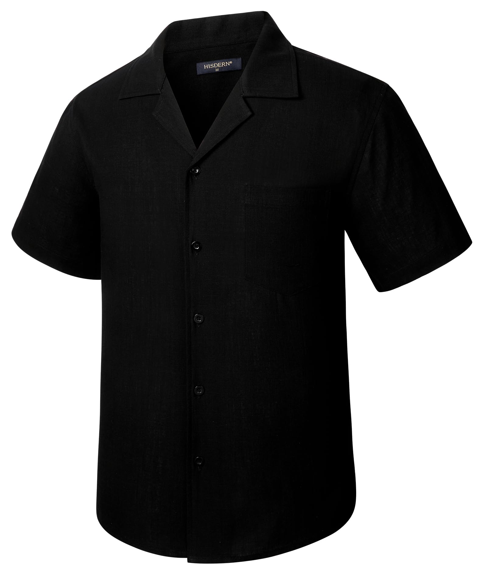 HISDERN Camisa Hawaiana Hombre Manga Corta Verano Camisas Casual para Hombre Algodón Flores Camisa con Bolsillo Delantero para Playa Vacaciones
