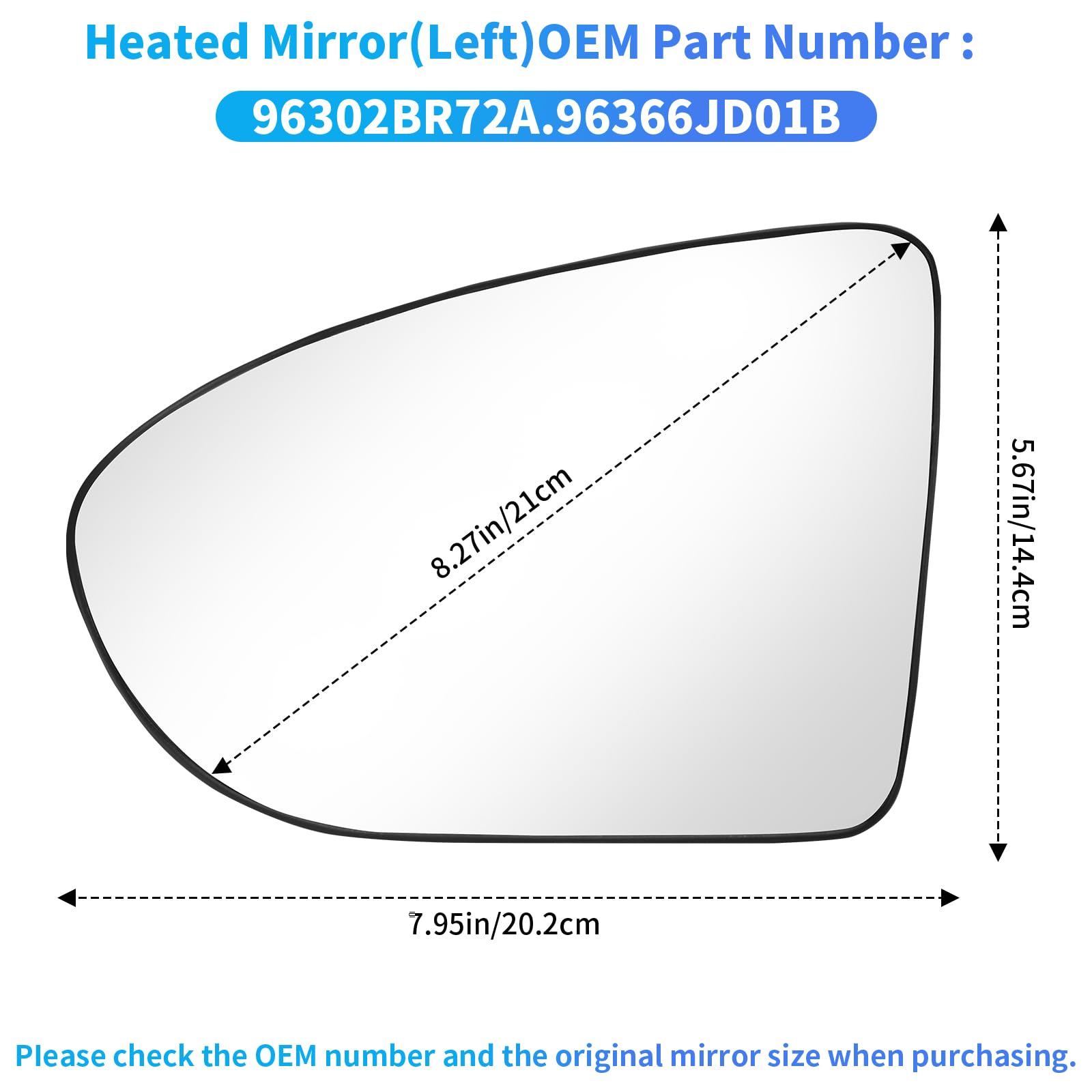 Mingke Cristal Espejo Retrovisor Izquierdo para Nissan QASHQAI (J10,NJ10,JJ10E) 2006-2013 Retrovisor Exterior Calefactable Ajustable