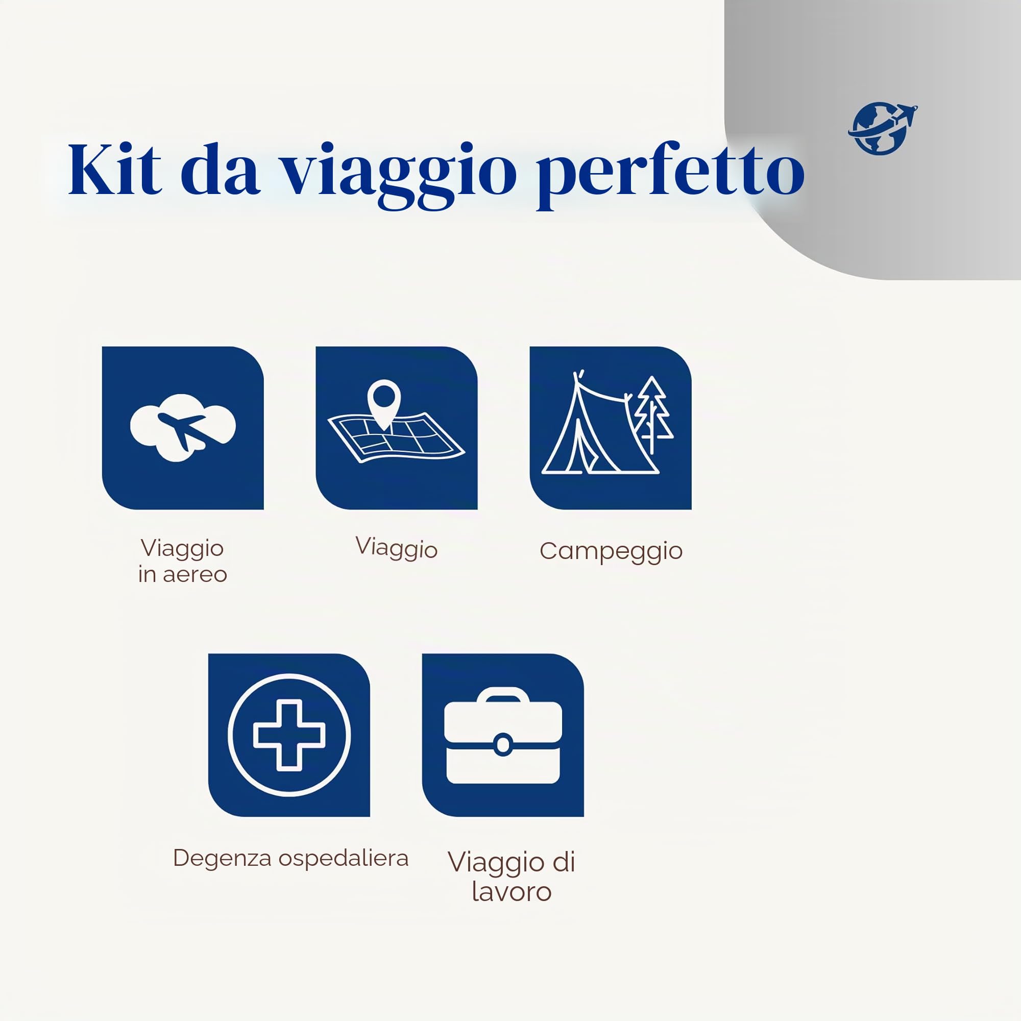 Mini set da toeletta da viaggio per uomo,Kit da viaggio essenziale da toilette per viaggi, ospedale, soggiorno notturno, Trasparente, Borsa da toilette da viaggio