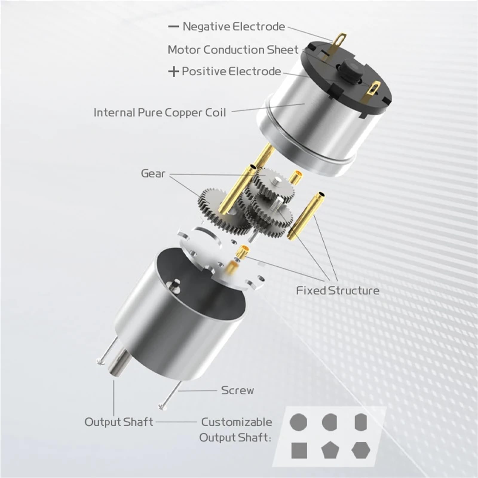 520-37 Getriebemotor, 12 V DC, mit Geschwindigkeitssensor, Hall-Encoder, Roboter, großer gebürsteter Motor, Metallzähne (1000 U/min, 12 V Einzelmotor)
