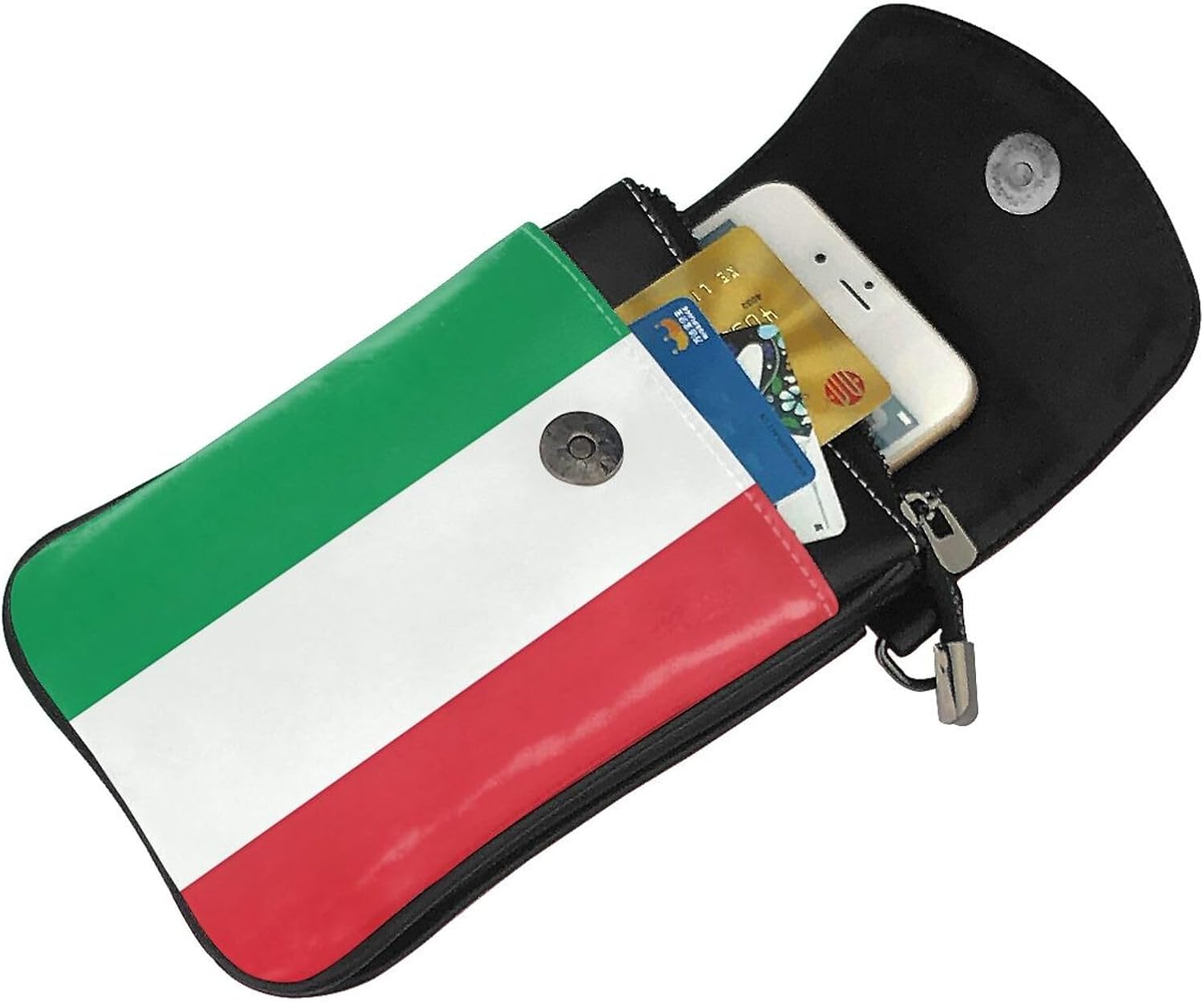 italy flag Pattern crossbody bag, flap leather wallet, detachable shoulder strap, suitable for travel and camping. - Image 4