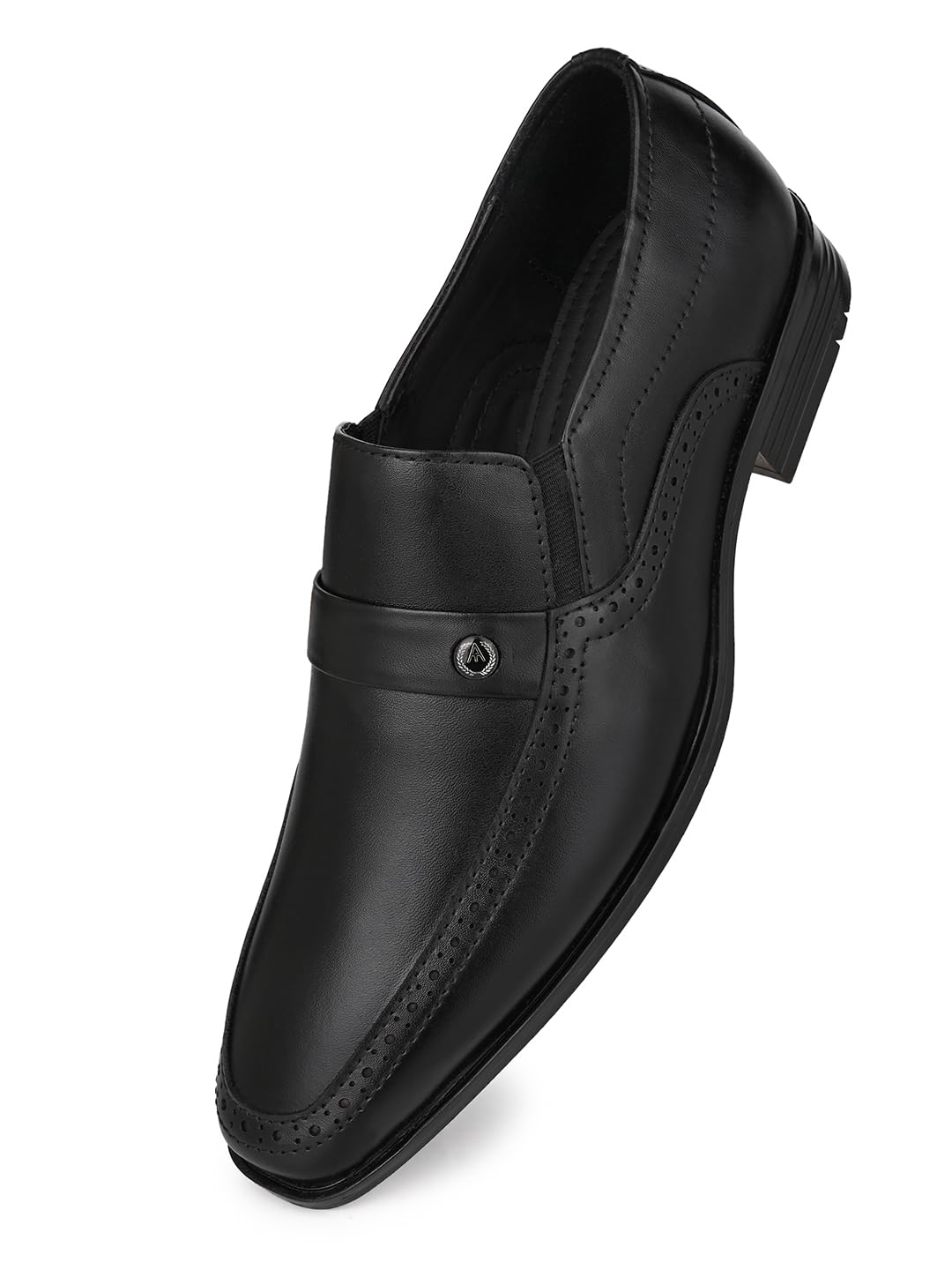 alberto torresi Genuine Leather Black Slipon Formal Shoes-picture-30