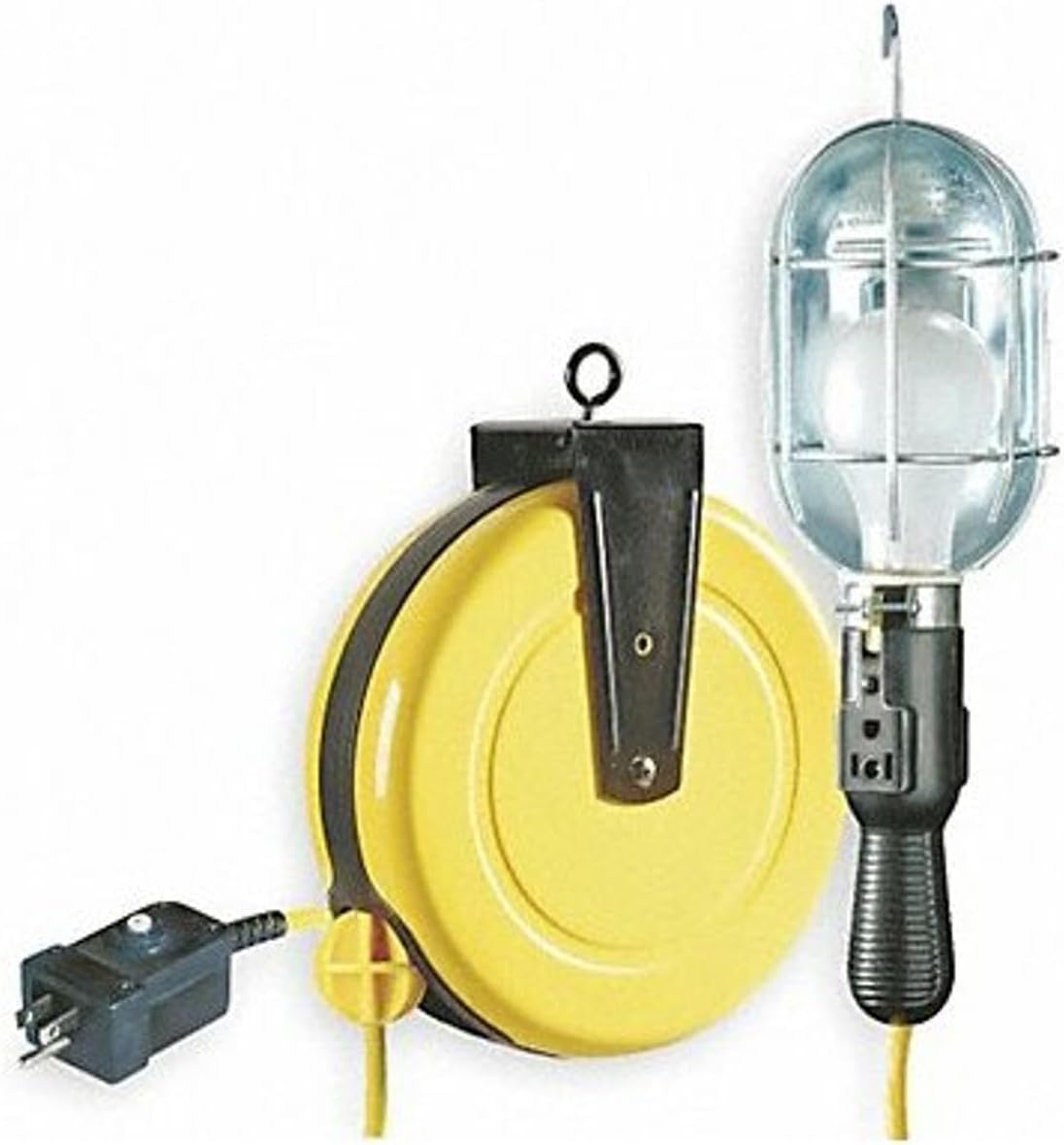 Lumapro 6X756 Ext. Cord Reel w/Hand Lamp, 18/3AWG, 50ft. Lighting, Black