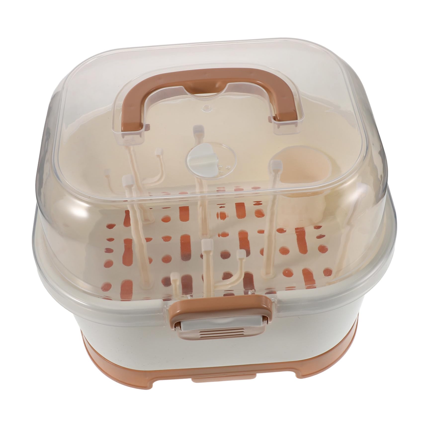 Caja Organizadora para Biberones con Tapa, Plástico, Diseño Vertical y Portátil para Viajes y Salidas, Almacenamiento Ordenado de Utensilios de Alimentación