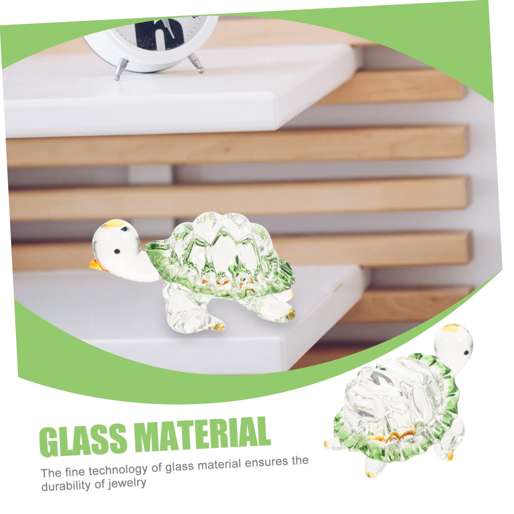 Amazon.co.jp: Lurrose 小型リアルガラス亀工芸品 繊細な手作りのカメ