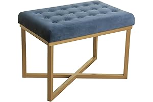 Homepop Tufted Velvet Vanity Bench for Bathroom
