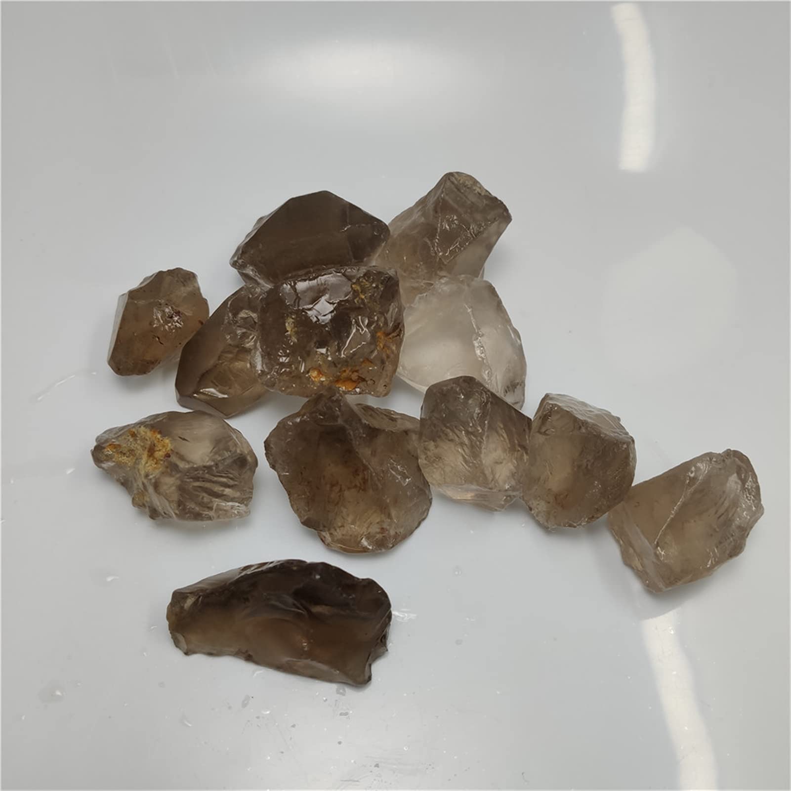 piedras y cristales Piedras de citrino de cuarzo ahumado natural, grava de cristal, y piedras, muestra de piedras preciosas en bruto, pecera, acuario, decoración de jardín, piedras y cristales