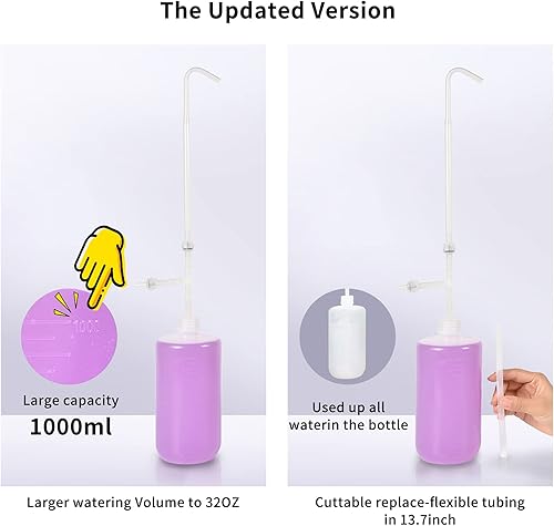 Miniatura 4 de Botella de agua para plantas colgantes de 33 onzas con boquilla larga, botella de riego para suculentas, bonsái, plantas de casa, flores en maceta,