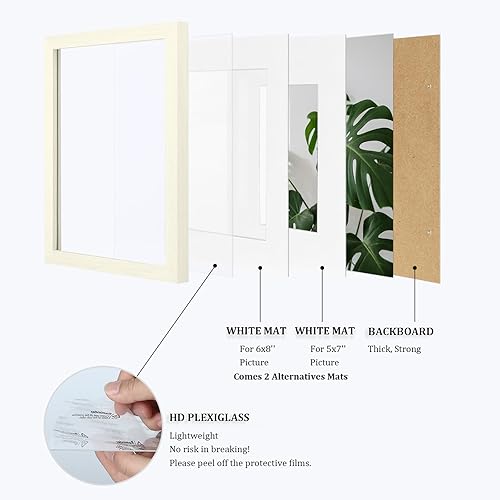 Miniatura 4 de Egofine Portarretratos de 9 x 12 pulgadas, de madera maciza con plexiglás, para exhibir imágenes de 5 x 76 x 8 con paspartú o de 9 x 12 pulgadas sin