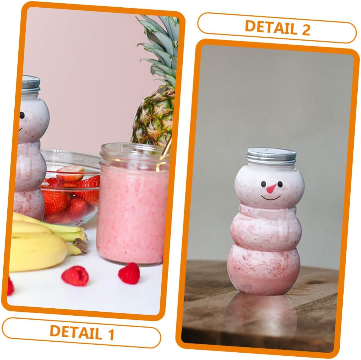 10sets Christmas Snowman Beverage Bottles Hats and Scarves Leak Containers for Juicing and Drinks for Holiday Gifting and Festive Gatherings
