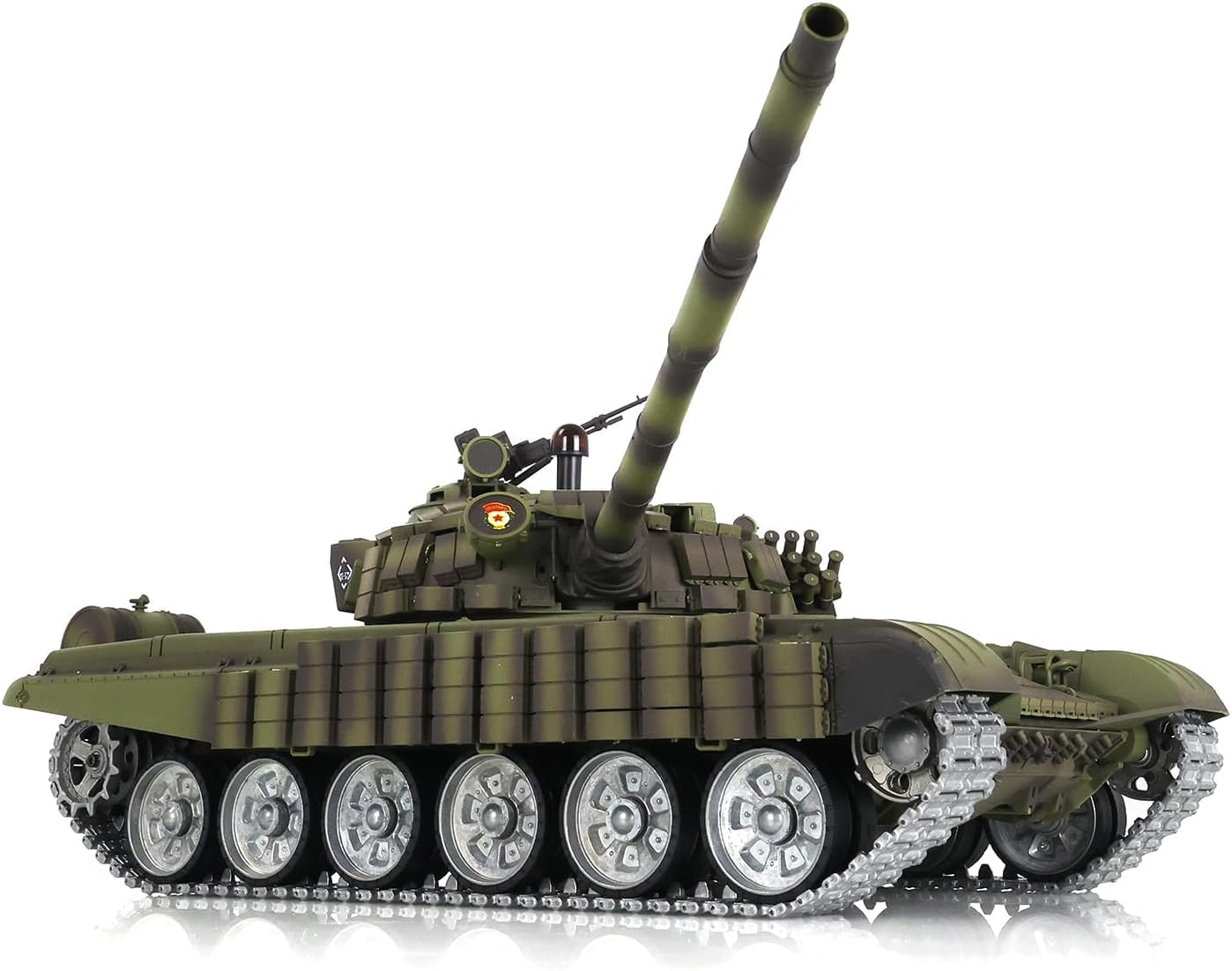 Heng Long US in Stock, T72 RC Battle Tank 1/16 RTR 7.0 Mainboard 3939 Armor Idle Smoking Metal Tracks Wheel 360° Rotating Turret Infrared Combat Lifting Barrel Light Sound BB Shooting