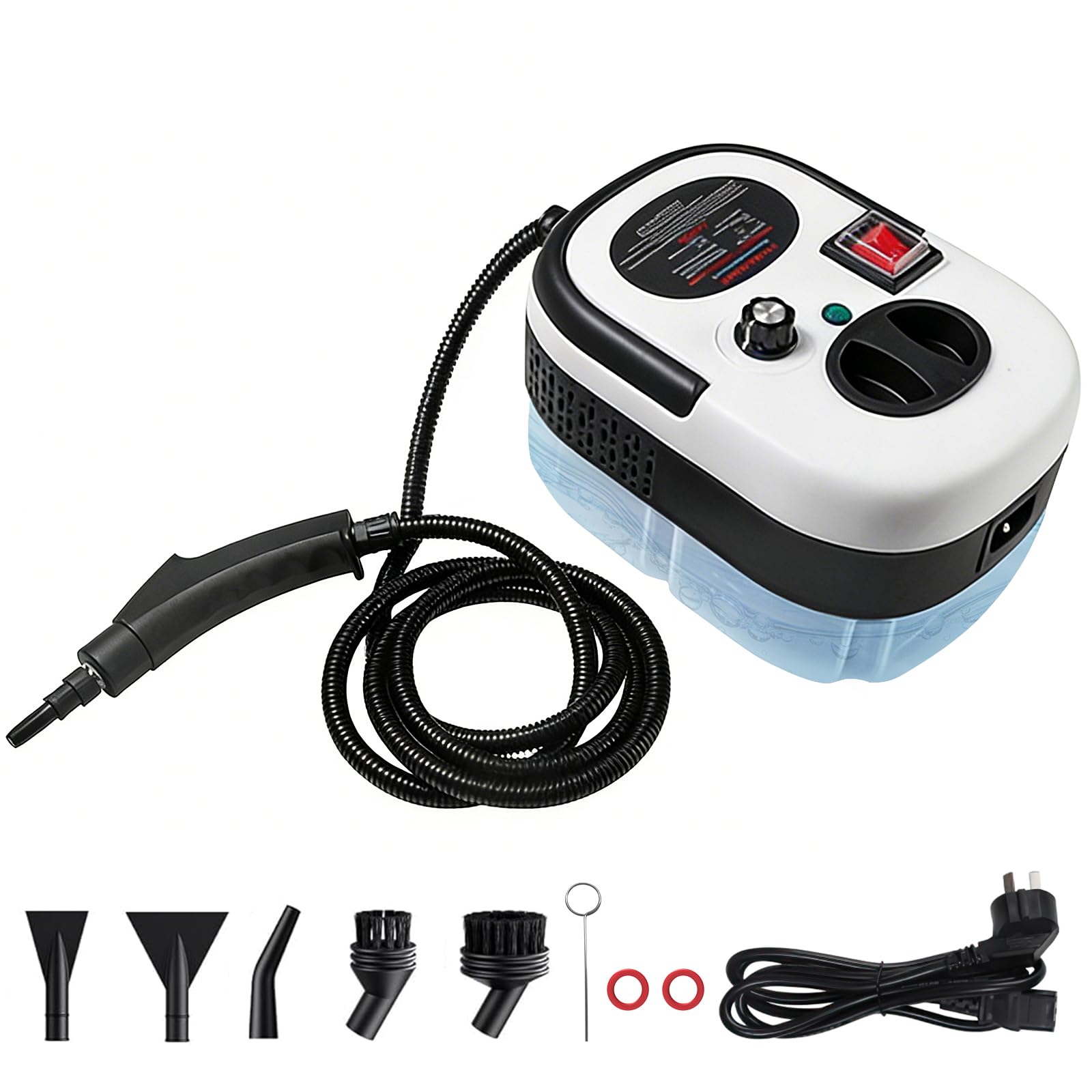 Mixoo Nettoyeur vapeur, poignée réglable à 6 niveaux, chauffage en 15 secondes, réservoir de 1,08 l, cuiseur vapeur portable pour nettoyage avec 6 accessoires pour la saleté, la graisse, le joint, le