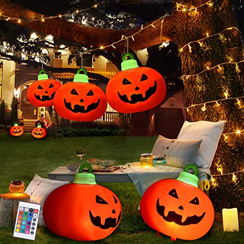 Halloween Decorations, Led Light Up Pvc Inflatable Ball For Halloween Party Indoor, Outdoor, Garden,Pool, Lawn, Yard Decoration Ornaments 1 Pcs 24Inch Pumpkin Decor #TOP4