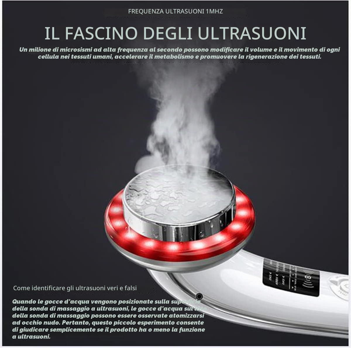 6 in 1 Massaggiatore Viso Corpo Ad Ultrasuoni, Cavitazione Ad Ultrasuoni EMS Macchina Dimagrante, Massaggiatore Corpo Cura Del Viso Terapia A Infrarossi LED