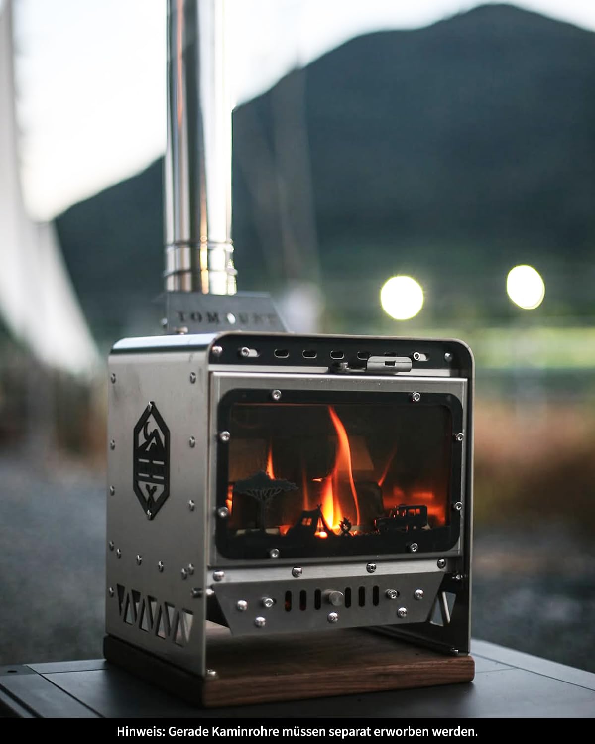 TOMOUNT Zeltofen KunPan Tischherd tragbar Mini-Tisch Ofen Kleiner Tischkocher Holzofen für Camping, Wandern, Grillen, Kochen im Freien